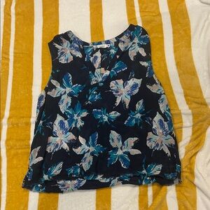 Carve Designs Floral Sleeveless Blouse - Navy and Teal